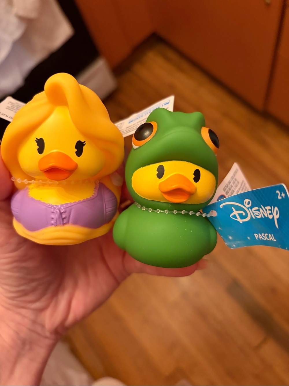Disney Rapunzel and pascal rubber ducks